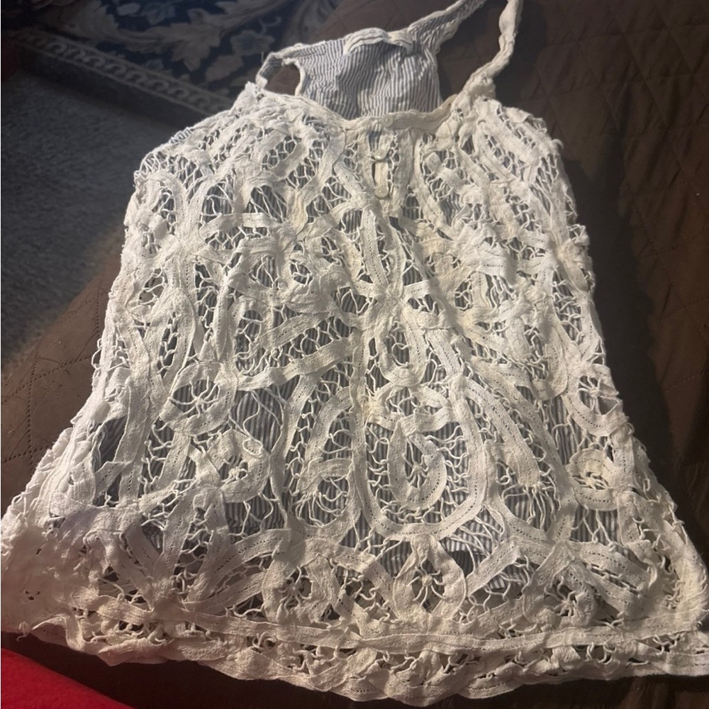 Chic White Lace Button-Down Top - image 2